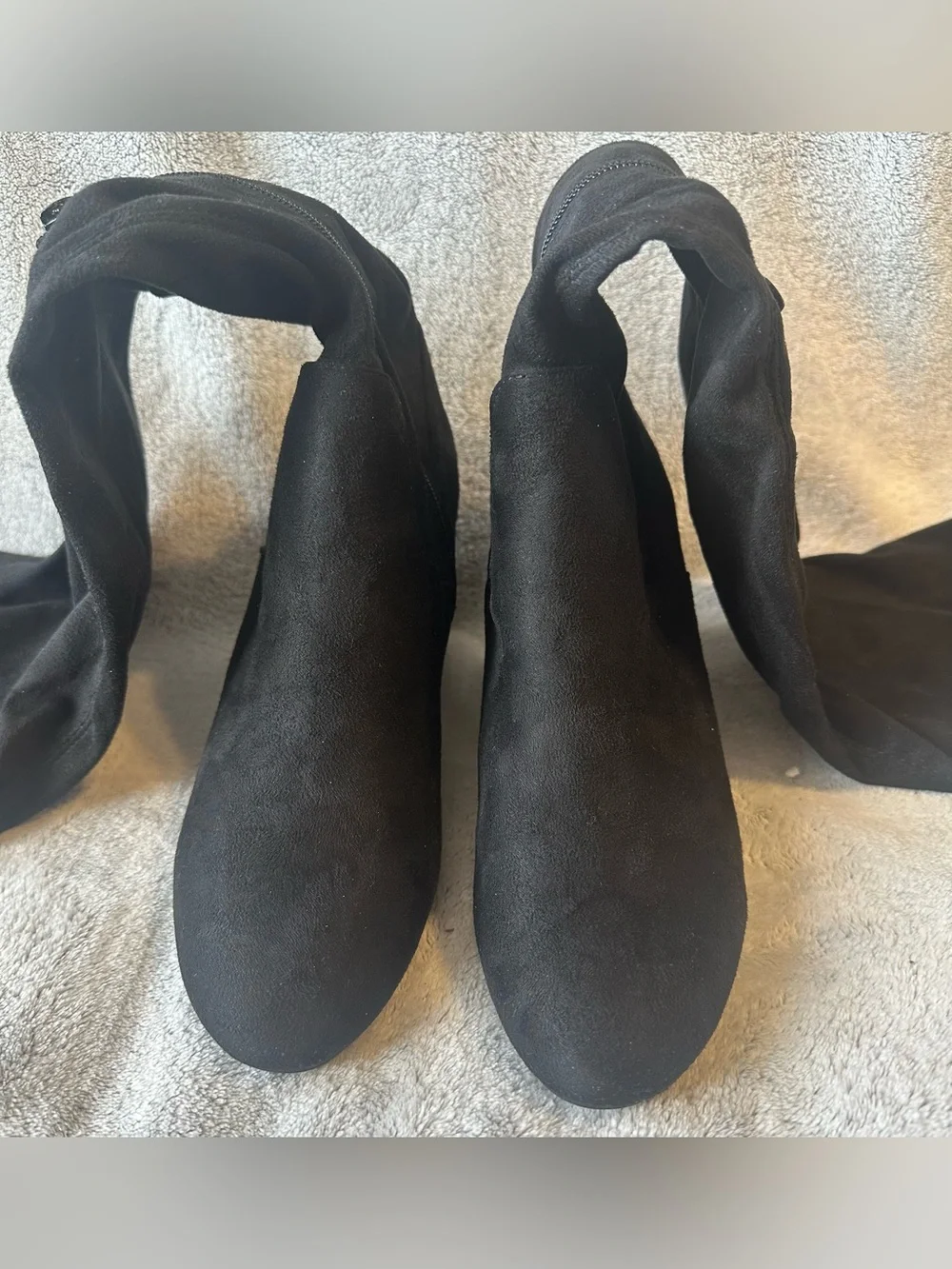 Bar III Black Suede Over-the-Knee Block Heel Boots